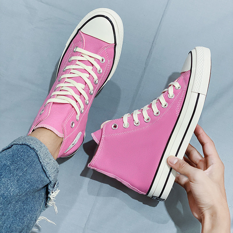 首尔匡威莱斯1970粉色高帮帆布鞋女2022年夏新款香芋情侣百搭
