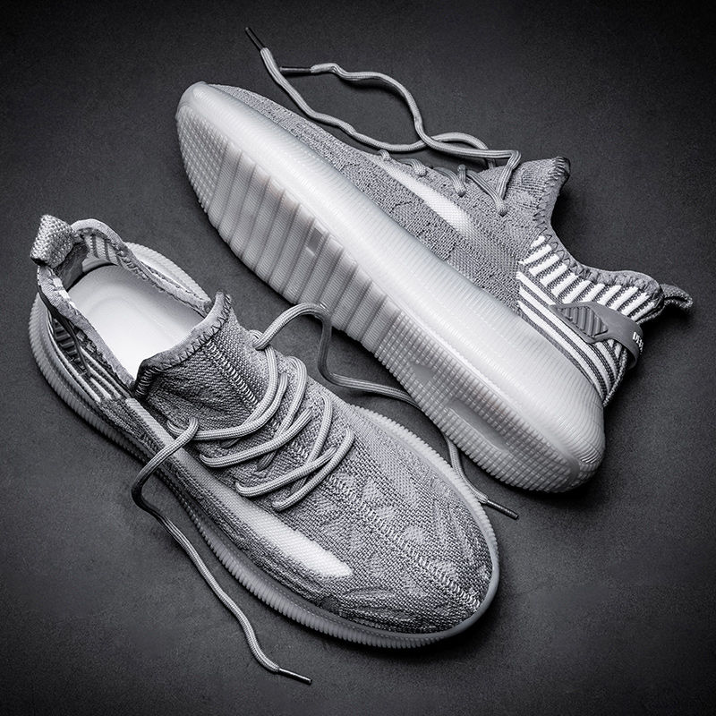 夏季新款透气男鞋薄款轻便软底鞋子男潮鞋飞织网鞋休闲百搭运动鞋