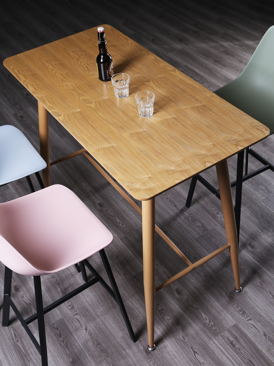 马特生活高脚桌小酒吧台靠墙长条桌窗边桌铁艺咖啡厅休闲长吧桌椅