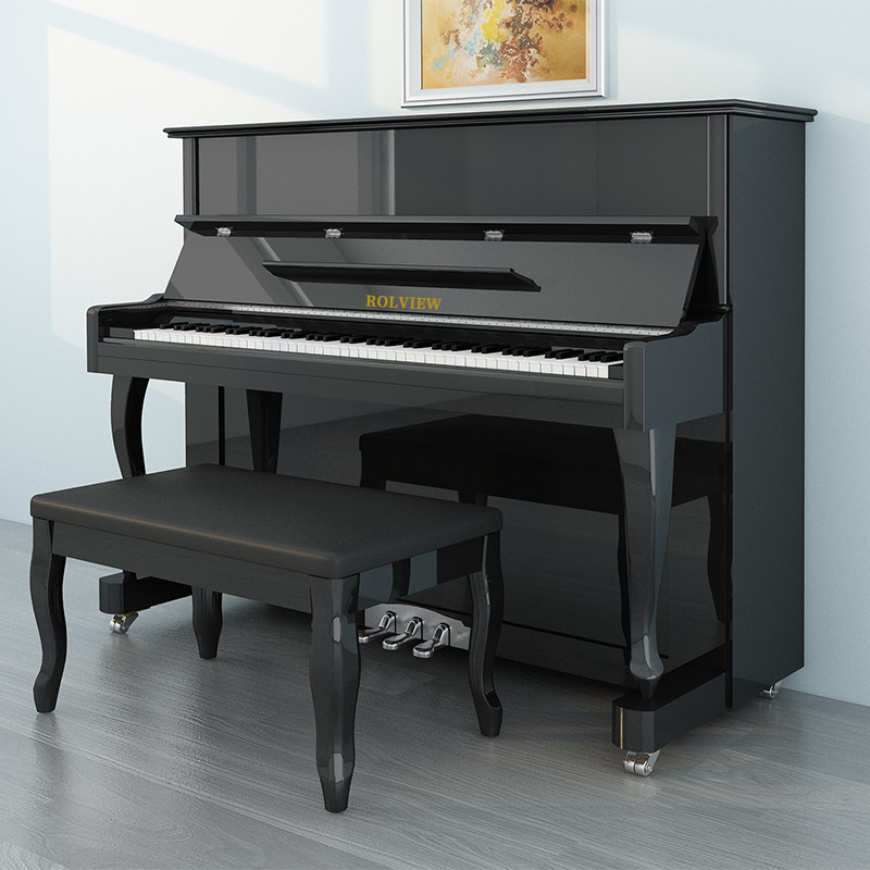 德国朗艺立式钢琴黑色全新儿童初学者k123成人钢琴