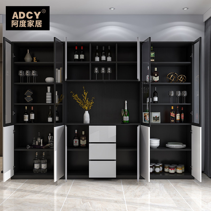 新款餐厅餐边柜2米长酒柜一体靠墙简约现代家用客厅多功能储物柜