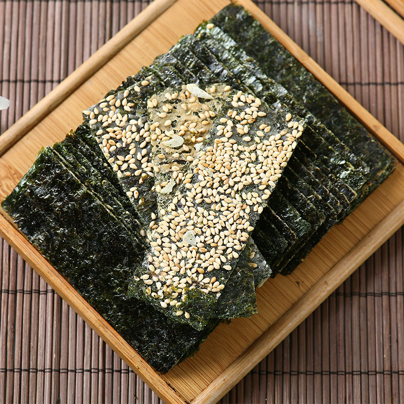 夹心海苔罐装 芝麻海苔夹心脆片大片即食 儿童孕妇休闲小零食品