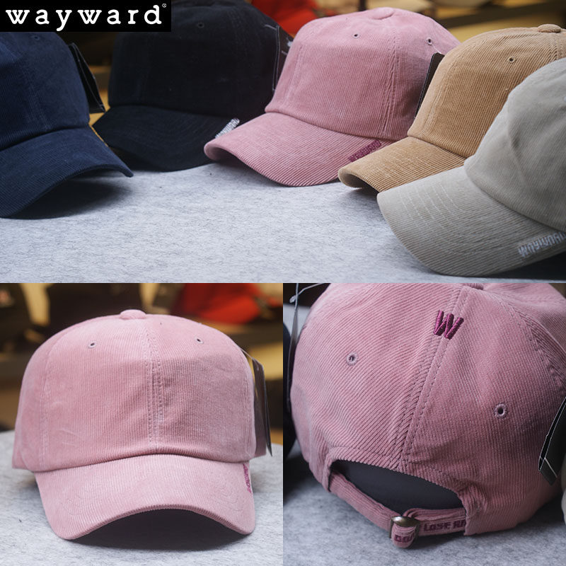 韩国品牌wayward男女冬季保暖嘻哈灯芯绒棒球帽纯棉帽子