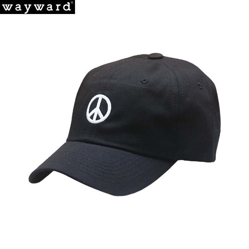 韩国潮牌wayward纯棉字母情侣遮阳遮阳帽帽子软顶帽子