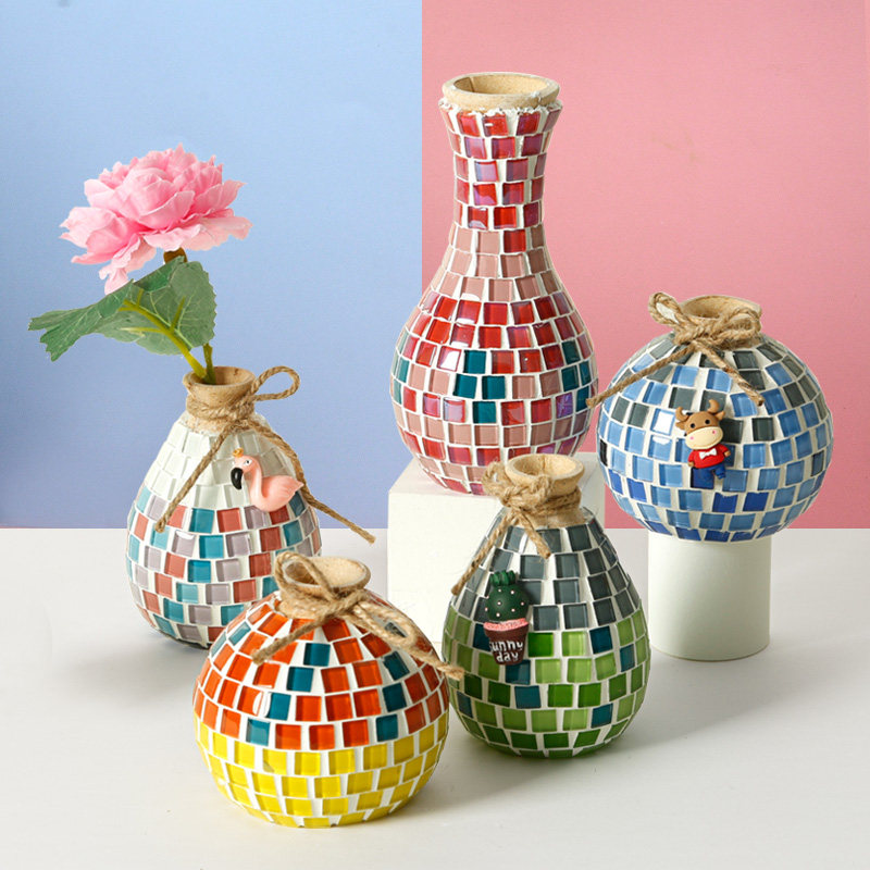 花瓶创意diy手工马赛克制作材料钻石装饰儿童手工创意粘贴类