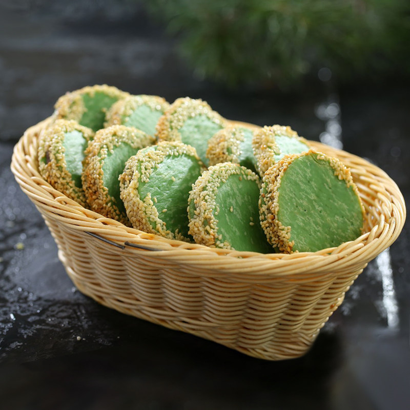 传统食品糕点绿茶茶饼芋泥餐厅点心油炸冷冻传统中式糕点