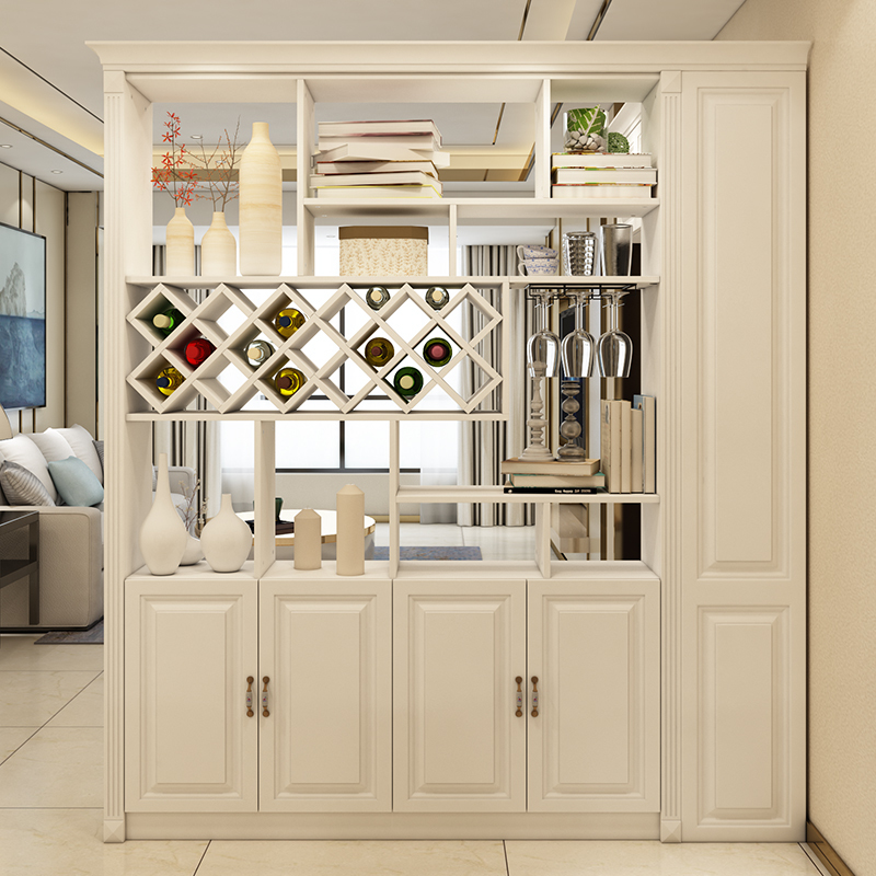 简约现代门厅玄关转角连体鞋柜酒柜隔断餐厅门厅