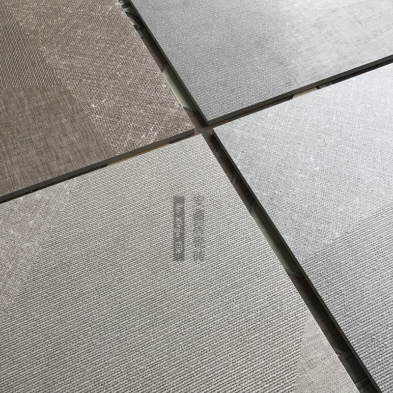 仿古砖地砖600x600防滑客厅瓷砖地毯砖亚麻砖布纹砖大随机无釉砖