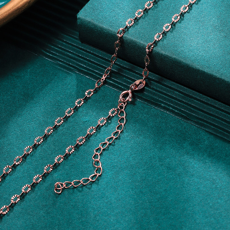 纯银锁骨链女彩金满天星蝴蝶彩银链子单链18k项链