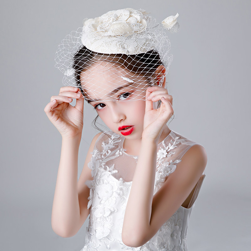 女童走秀面纱儿童公主头饰小朋友演出礼帽发饰发饰