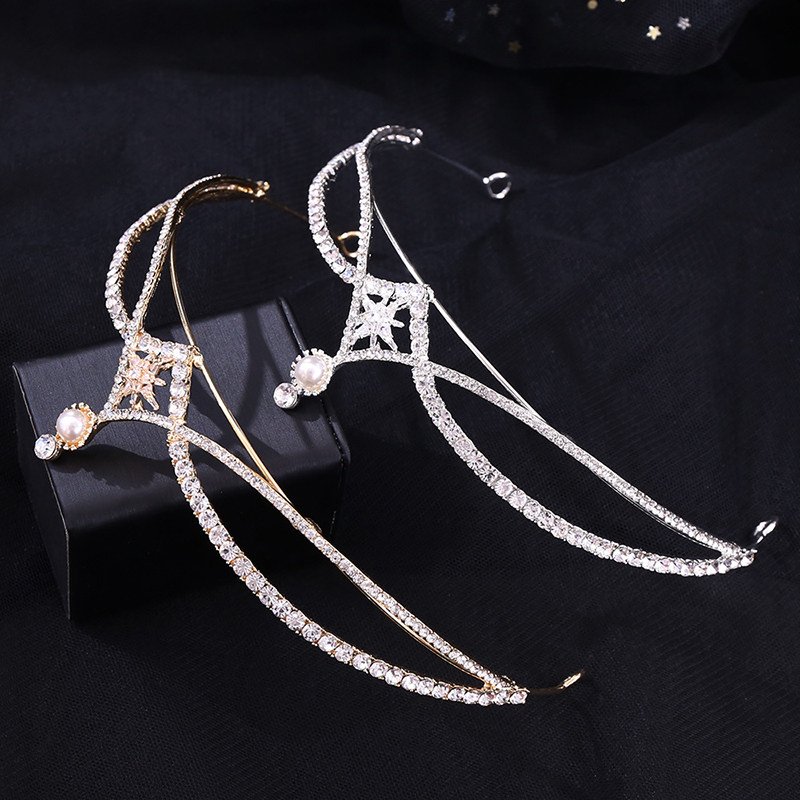 儿童皇冠公主女童金色王冠女孩芭蕾舞头饰水晶晶发发饰