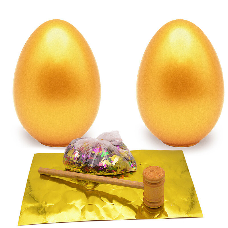 现货包邮12 15 20 2530cm金蛋元宝砸金蛋砸金鸡蛋锤子桌布抽奖道