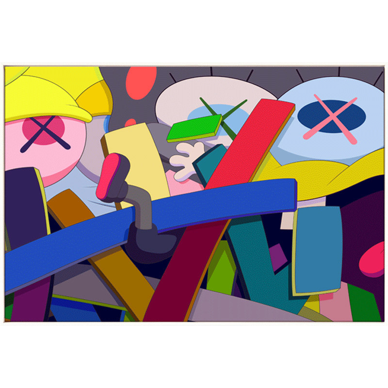 kaws陷阱现代潮流动漫个性装饰画创意艺术油画现代装饰画