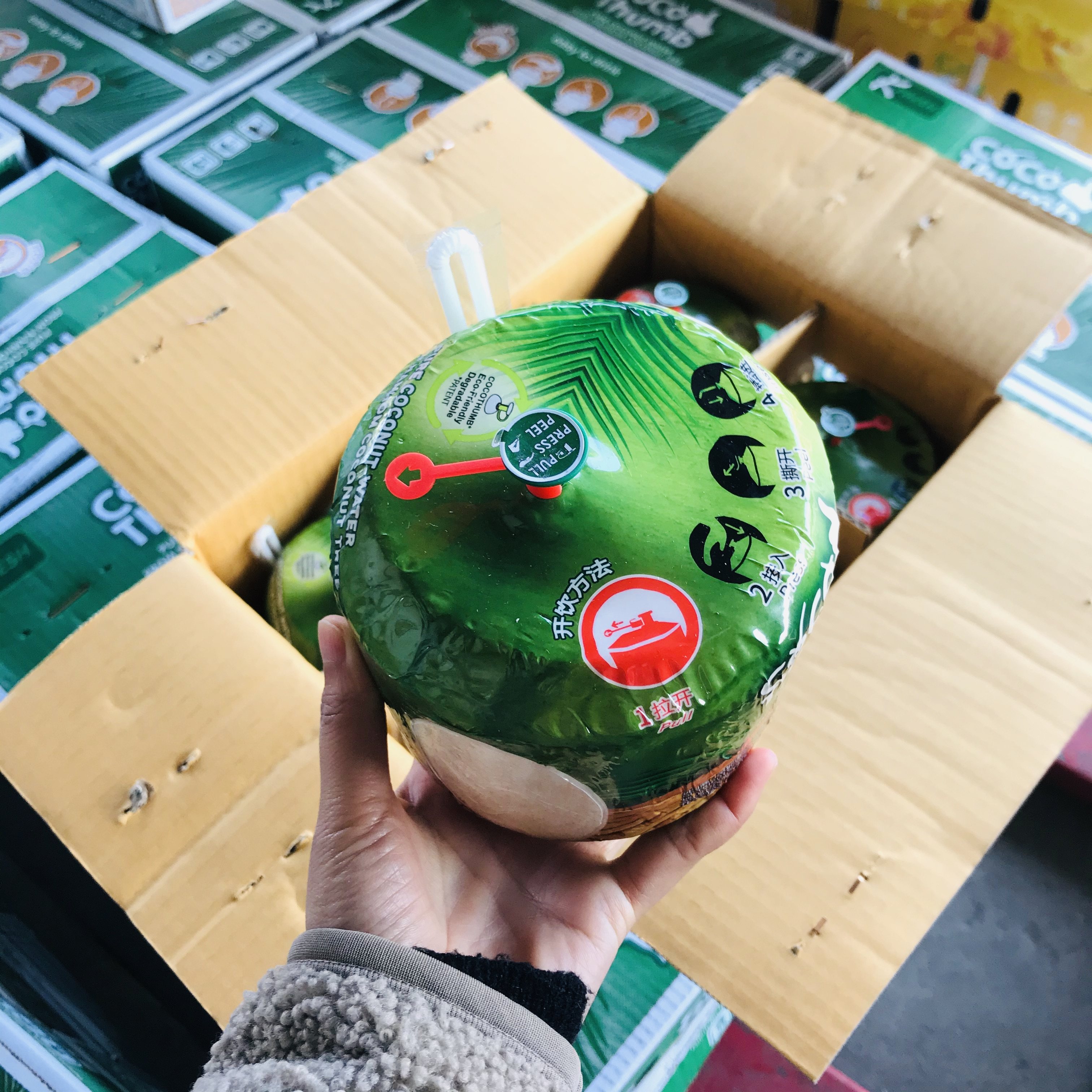 椰青泰国kfresh原箱12个装网红易拉宝开口吸管coco椰青