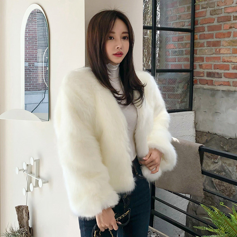 皮草外套女短款2020秋冬季新款白色仿狐狸毛水貂毛绒加厚保暖大衣