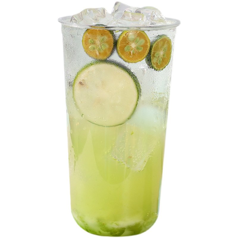 带盖商用饮料700ml杯子一次性口径奶茶注塑磨砂塑杯