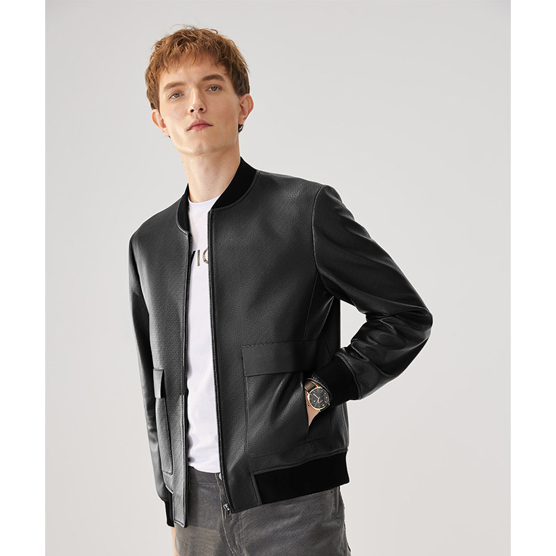 navigare意大利小帆船皮衣男士2022春季新款绵羊羊皮皮衣