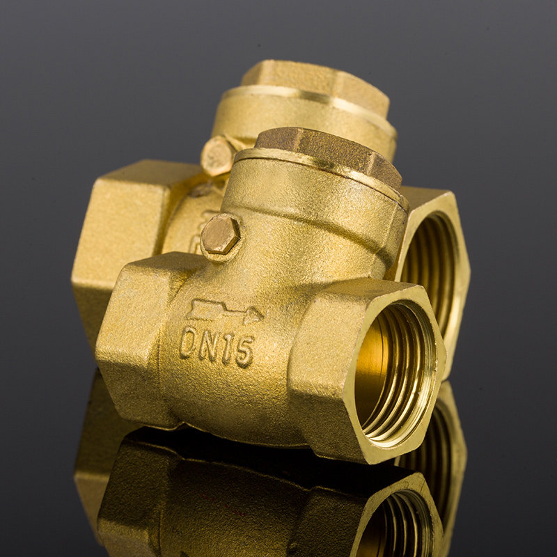卧式止回阀 黄铜止逆阀4分6分1寸 单向止水阀 全铜回水阀dn15dn20