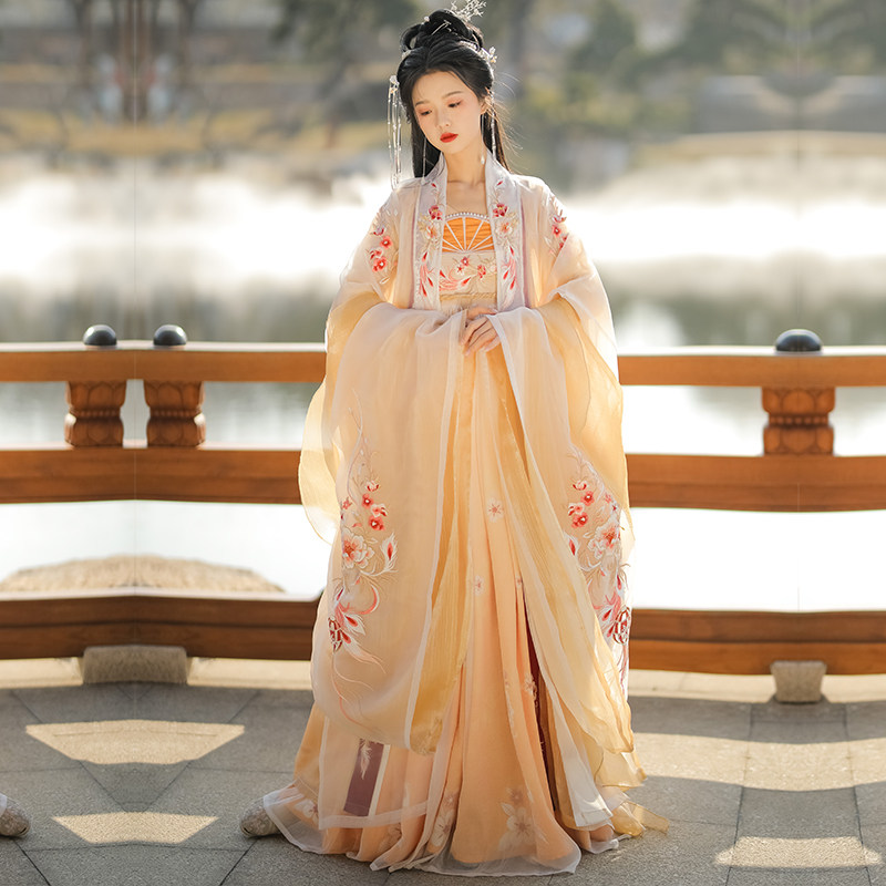 言然原创汉服女齐胸襦裙衫裙薄款日常学生诃子汉服