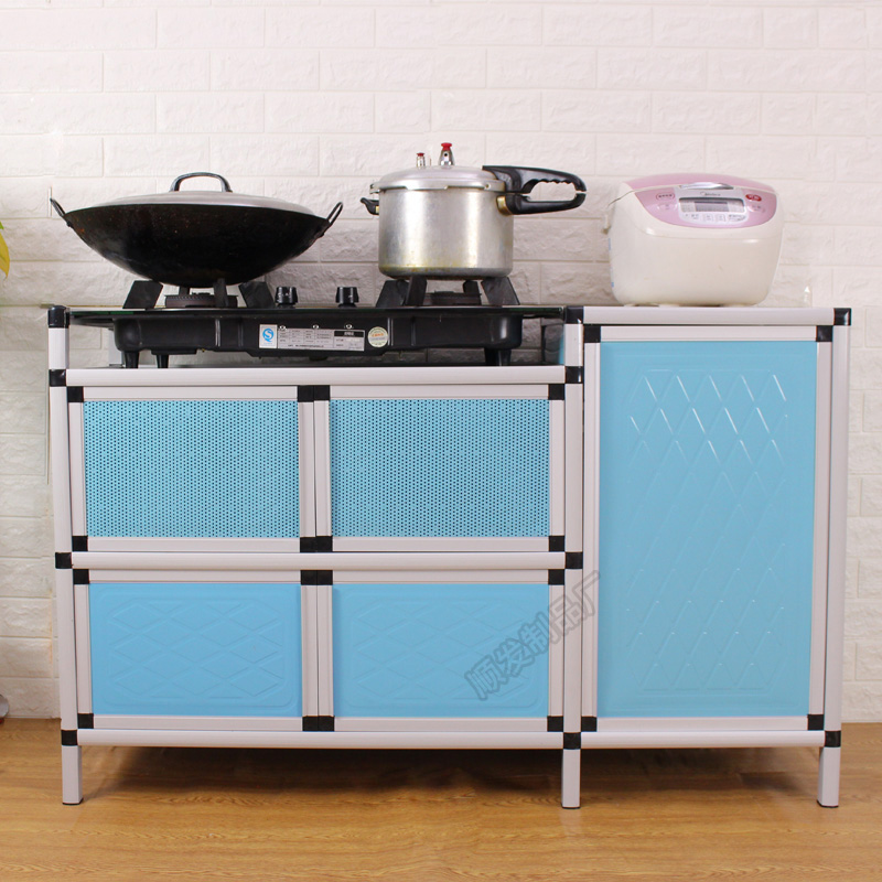 简易铝合金煤气煤气灶灶台碗柜厨房多功能经济型液化气厨房置物架