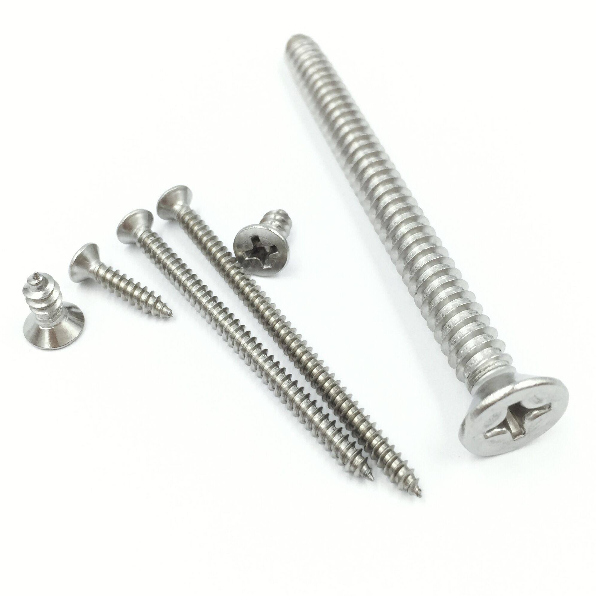 8x12x16x20x30x40 304不锈钢沉头十字自攻螺丝钉平头m2m3m4m5m6m8