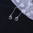 S925 sterling silver flash diamond asymmetric stars Moon ear -like female Korean simplicity temperament long spoiler gifts S925 sterling silver flash diamond asymmetric stars Moon ear -like female Korean simplicity temperament long spoiler gifts