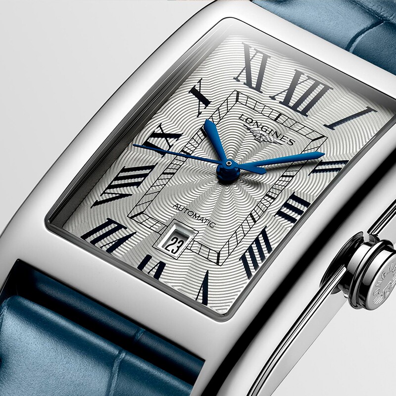 longines浪琴官方正品全新黛绰维纳系列方形机械表手表男皮带