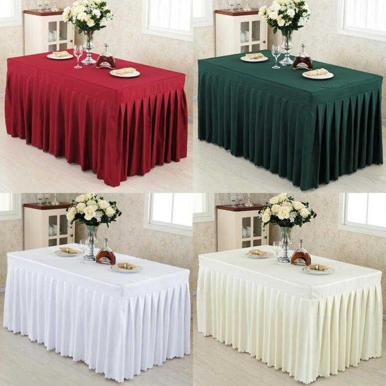 办公桌桌布桌裙桌长方形办公室折叠绸布围挡会议室礼仪桌布