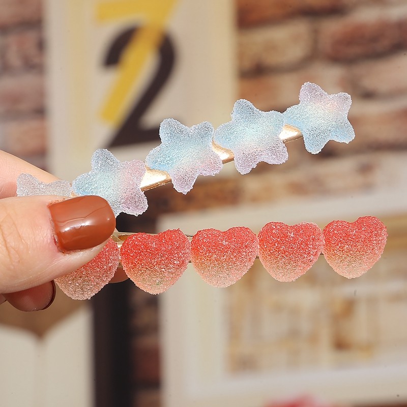 糖果色星星爱心软糖diy手工手工制制作耳环自制其他diy饰品配件