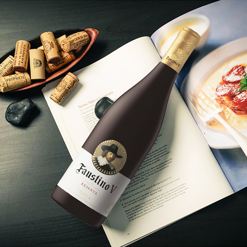 中粮红酒西班牙原瓶进口里奥哈菲斯特五世干红干白葡萄酒双支