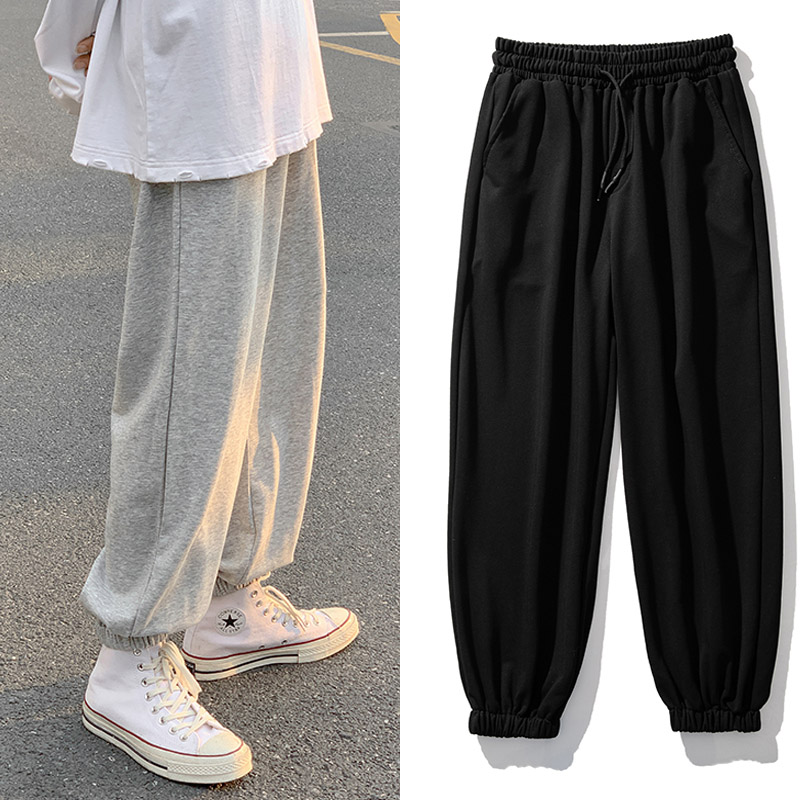 运动裤男宽松束脚直筒加绒篮球休闲裤子韩版潮流百搭秋冬ins潮牌