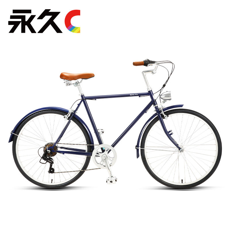 永久自行车26寸变速复古单车成人成年学生时尚休闲轻便车