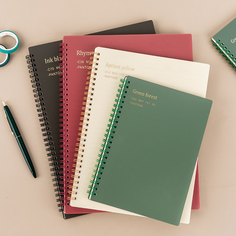 a4笔记本子 学生加厚a5b5横线方格线圈本 ins莫兰迪色简约记事本