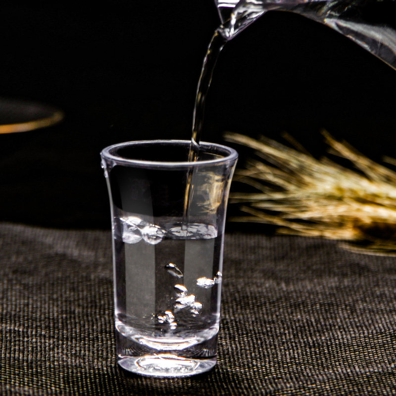 酒杯10个装亚克力小酒一口杯白小号pc子弹塑料酒杯