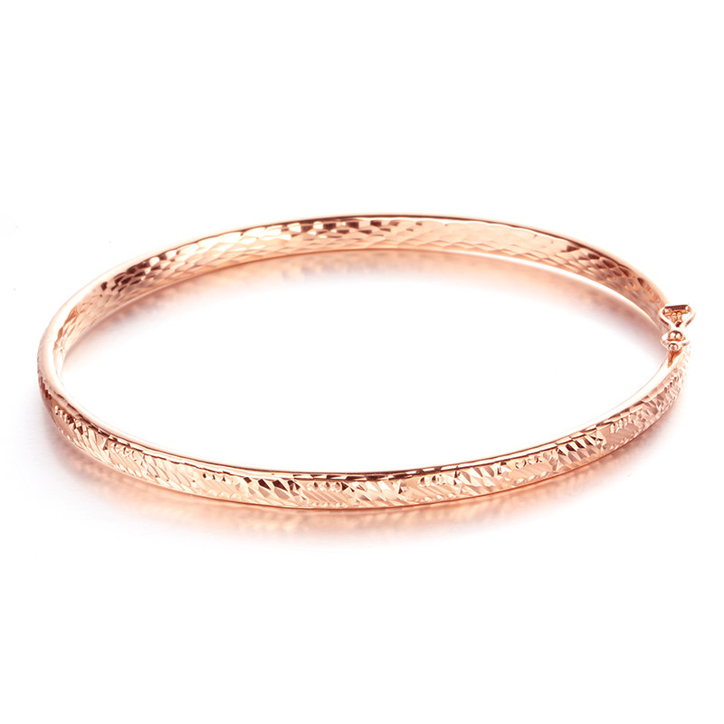 诗芙洛正品14k俄罗斯au585紫金手镯女彩金玫瑰金时尚手饰