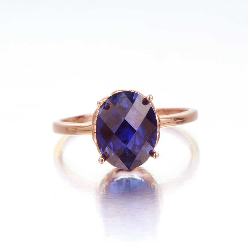 欧诗芙洛正品14k俄罗斯紫金蓝宝石指环手饰