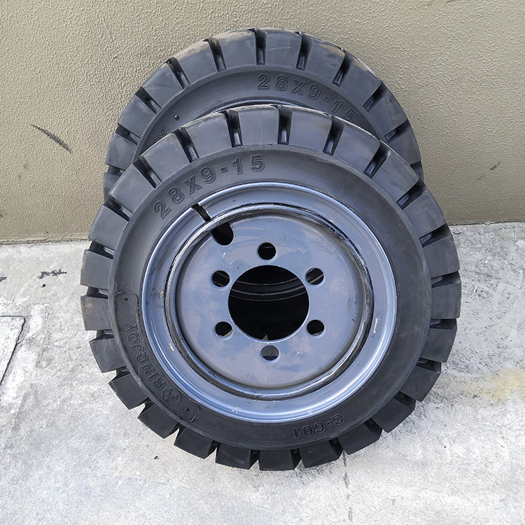 28x9-15nhs国威g601大花叉车实心轮胎杭叉合力3.5吨叉车胎