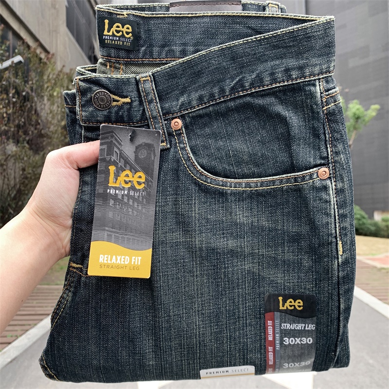 美国正品Lee复古直筒宽松深色牛仔裤男士休闲百搭长裤潮牌2006537