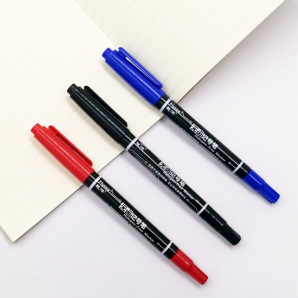 油性记号双头环保笔记奇异笔细勾线笔超细无卤记号笔