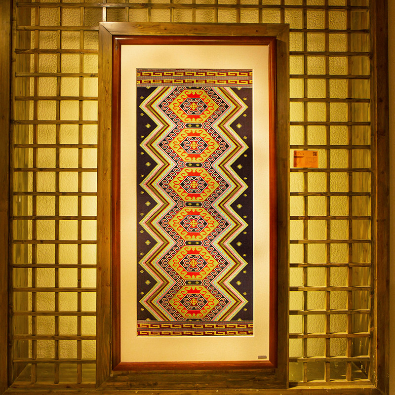 非遗特色手工艺品土家族织锦少数民族棉线室内装饰壁挂挂画土家族