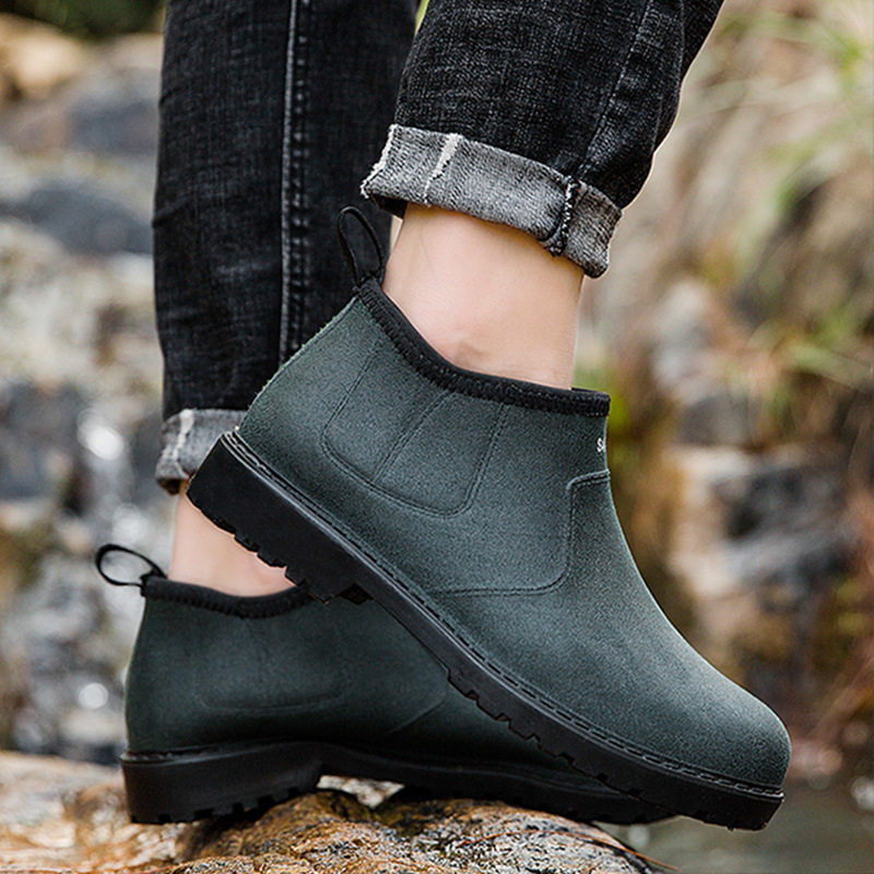 雨鞋夏季低帮男士时尚洗车防水加厚软底防雨雨鞋