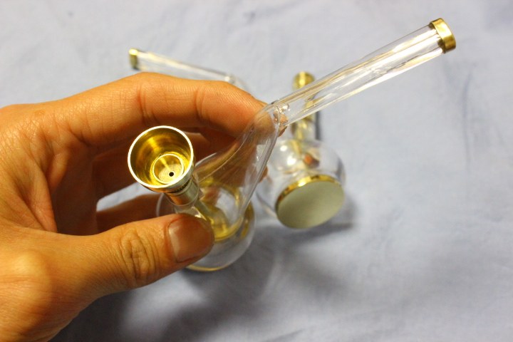 纯铜 水烟壶烧锅 水烟袋烟斗旱烟袋两用通用全套 似玻璃透明过滤