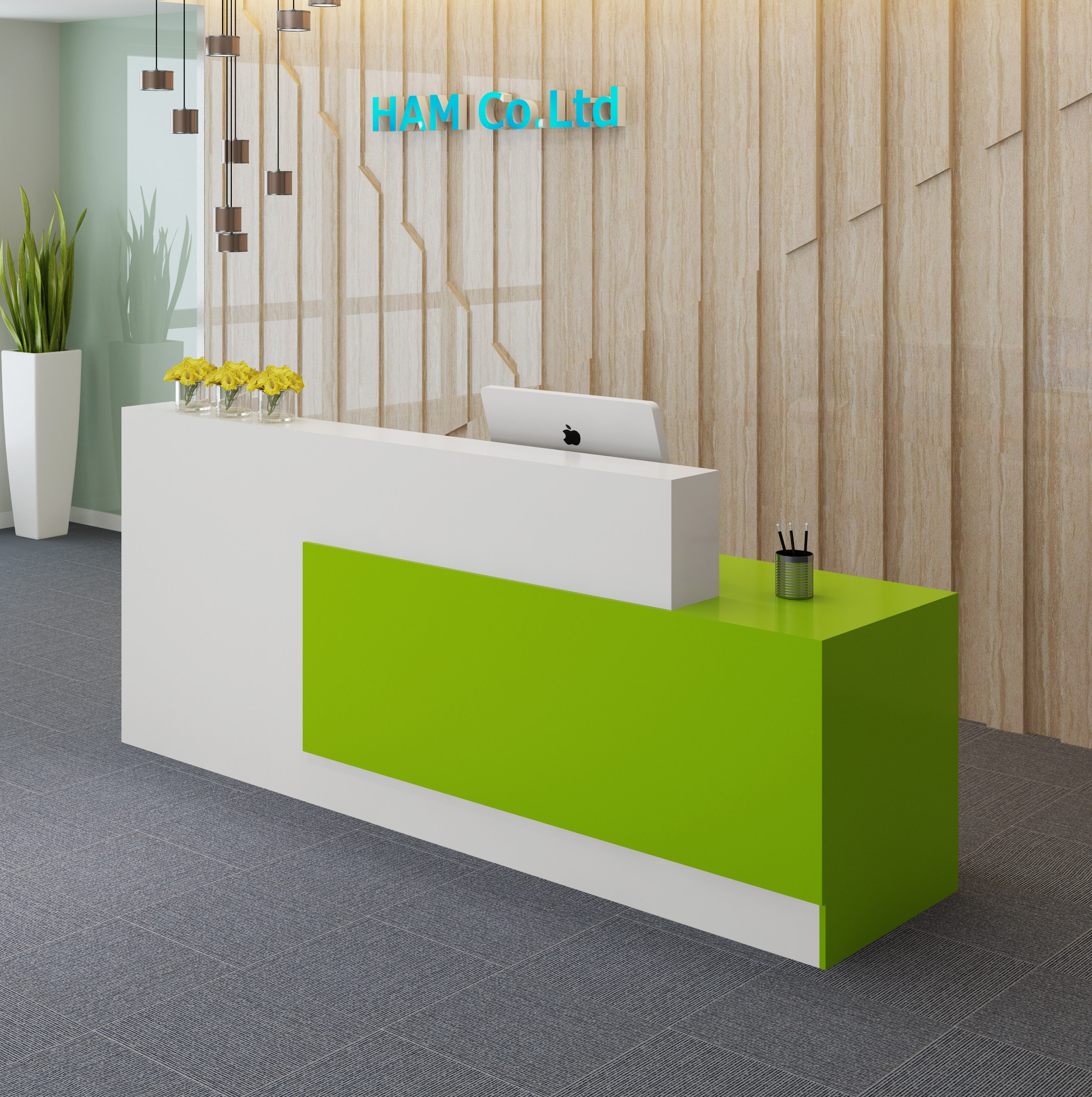 前台 桌吧台公司店铺小型收银台美容院服装店接待台柜台简约现代