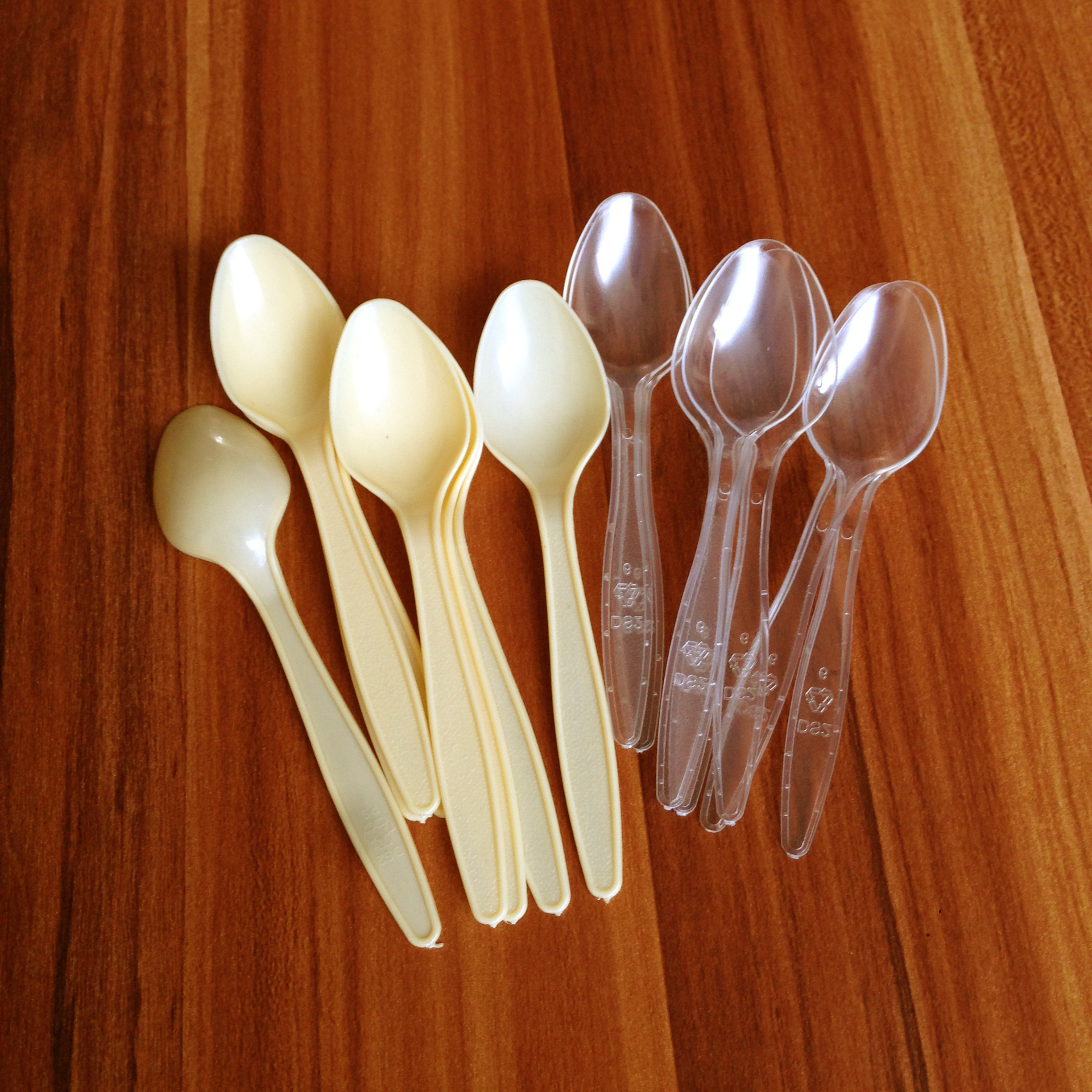 塑料酸奶勺子一次性大小小黄勺纸碗鲜奶透明独立叉