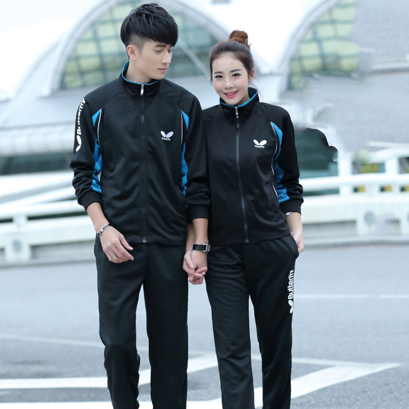 正品蝴蝶乒乓球服套装男女儿童秋冬长袖乒乓球运动服比赛服外套