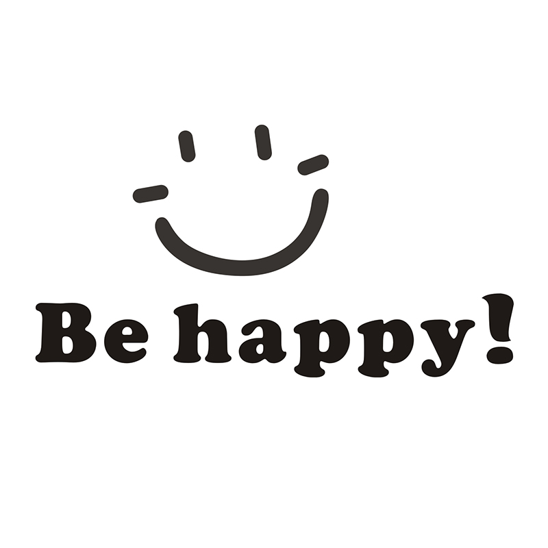 behappy大笑笑脸墙贴防水镜子贴纸宿舍店铺墙贴