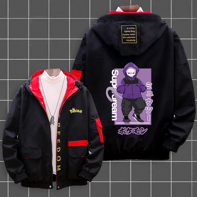 Anime Pikachu matching jacket male fashion matching cargo pair clothing autumn cartoon two dimensional matching jacket Anime Pikachu matching jacket male fashion matching cargo pair clothing autumn cartoon two dimensional matching jacket