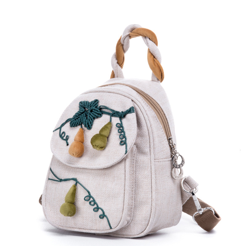 斜挎一抹异彩新款迷你小号双肩包手提胸前民族风葫芦双肩背包