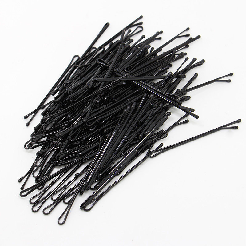 黑色一字发夹影楼专用小夹子钢铁夹刘海边夹发卡发饰盒装 1 送 2 买