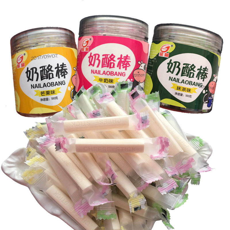 金箭奶酪棒100g瓶装芒果抹茶牛奶味奶疙瘩条办公休闲零食儿童糖果